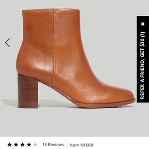 Madewell Mira side seam ankle boot in leather